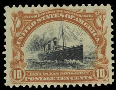 Value of US Stamp Scott #299 - 1901 10c Pan American Exposition. Daniel Kelleher Auctions, Jan 2012, Sale 628, Lot 425