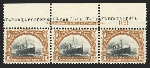 Values of US Stamp Scott Cat. #299 - 1901 10c Pan American Exposition. Spink Shreves Galleries, Mar 2013, Sale 142, Lot 305