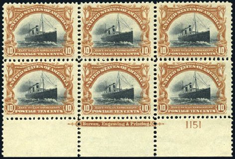 US Stamps Price Scott Cat. 299: 10c 1901 Pan American Exposition. Harmer-Schau Auction Galleries, Feb 2009, Sale 80, Lot 1262