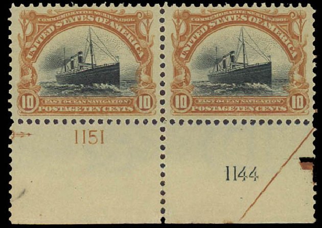 Values of US Stamps Scott Catalogue # 299: 10c 1901 Pan American Exposition. Daniel Kelleher Auctions, Jun 2012, Sale 630, Lot 1692