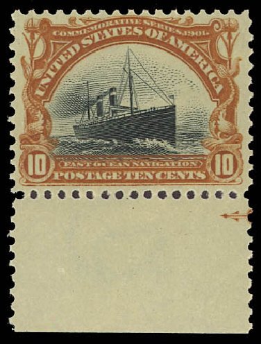 US Stamp Prices Scott Cat. # 299: 1901 10c Pan American Exposition. Daniel Kelleher Auctions, Aug 2012, Sale 631, Lot 1052