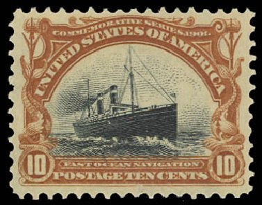 Values of US Stamp Scott Catalogue 299 - 1901 10c Pan American Exposition. Daniel Kelleher Auctions, Oct 2012, Sale 632, Lot 1222