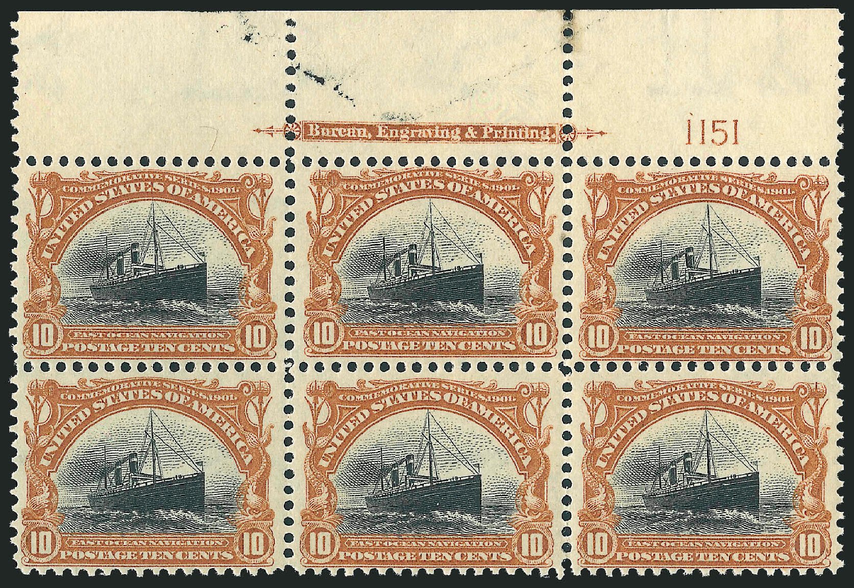 Price of US Stamps Scott Catalogue 299 - 10c 1901 Pan American Exposition. Robert Siegel Auction Galleries, Oct 2011, Sale 1014, Lot 1703