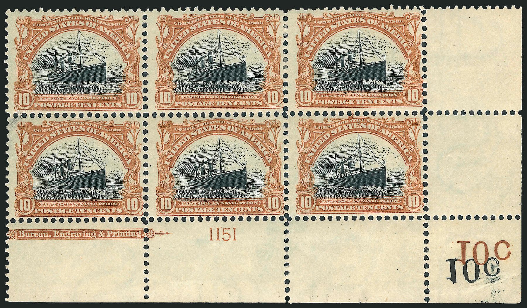 US Stamp Price Scott Cat. #299: 1901 10c Pan American Exposition. Robert Siegel Auction Galleries, Jun 2012, Sale 1026, Lot 1363