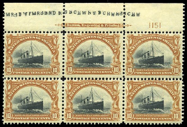 US Stamps Values Scott # 299: 10c 1901 Pan American Exposition. Matthew Bennett International, Mar 2011, Sale 336, Lot 1256