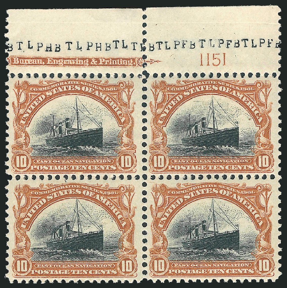Costs of US Stamps Scott 299: 1901 10c Pan American Exposition. Robert Siegel Auction Galleries, Mar 2013, Sale 1040, Lot 1646
