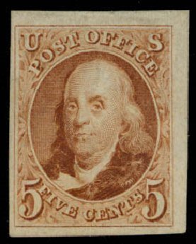 US Stamp Price Scott Catalogue # 3 - 5c 1875 Franklin. Daniel Kelleher Auctions, Apr 2013, Sale 636, Lot 57