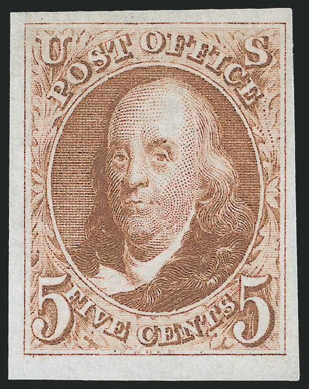 US Stamps Values Scott 3 - 1875 5c Franklin. Robert Siegel Auction Galleries, Nov 2012, Sale 1034, Lot 7