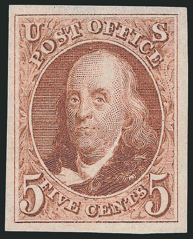 US Stamp Prices Scott Catalogue # 3 - 1875 5c Franklin. Robert Siegel Auction Galleries, Sep 2009, Sale 976, Lot 1077