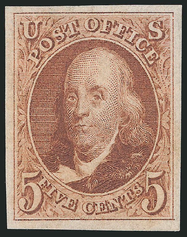 US Stamps Prices Scott #3 - 1875 5c Franklin. Robert Siegel Auction Galleries, Sep 2010, Sale 993, Lot 227