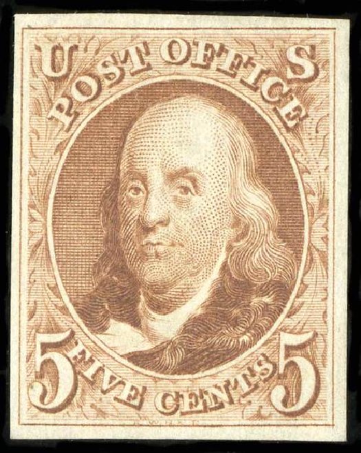 Values of US Stamp Scott Catalogue # 3: 5c 1875 Franklin. Spink Shreves Galleries, Jul 2015, Sale 151, Lot 17