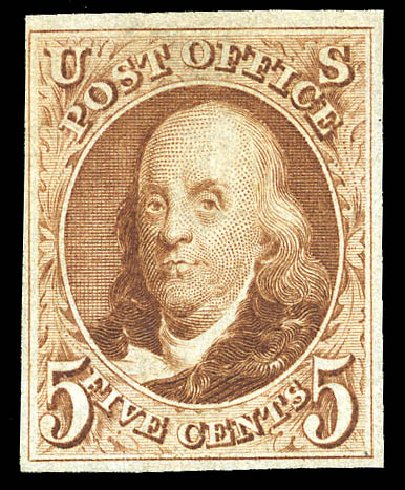 Value of US Stamps Scott Catalogue 3: 5c 1875 Franklin. Matthew Bennett International, May 2014, Sale 350, Lot 8