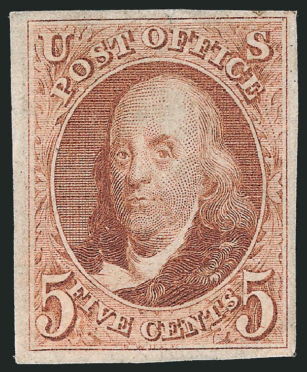 Cost of US Stamps Scott Cat. 3: 1875 5c Franklin. Robert Siegel Auction Galleries, Oct 2011, Sale 1014, Lot 1028