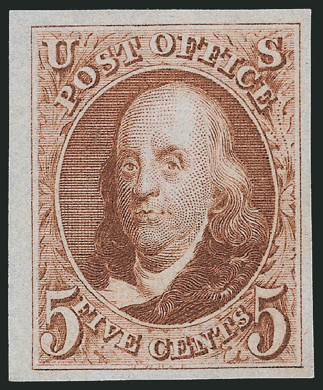 US Stamps Price Scott # 3 - 1875 5c Franklin. Robert Siegel Auction Galleries, Dec 2009, Sale 978, Lot 1008