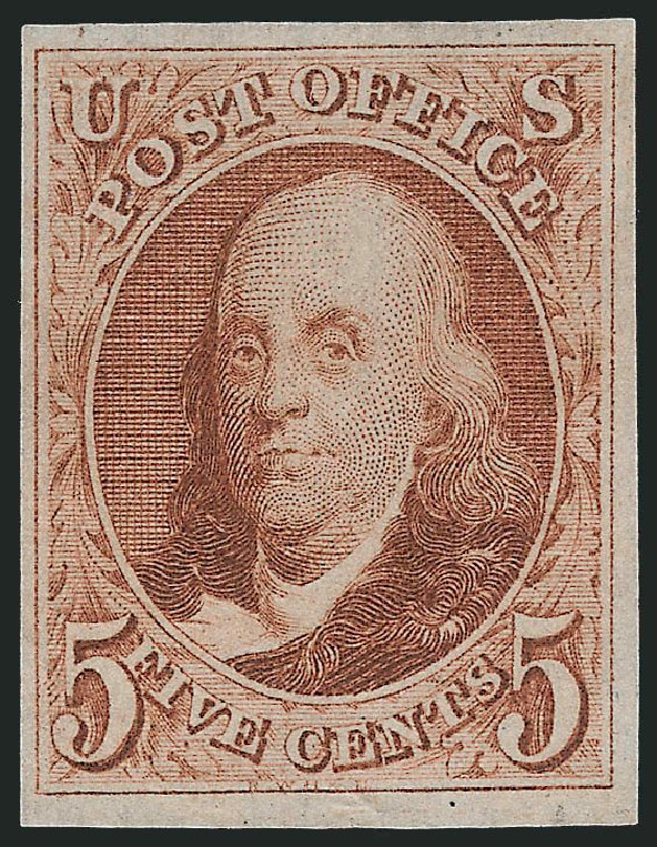Costs of US Stamp Scott Catalog # 3: 1875 5c Franklin. Robert Siegel Auction Galleries, Dec 2011, Sale 1017, Lot 69