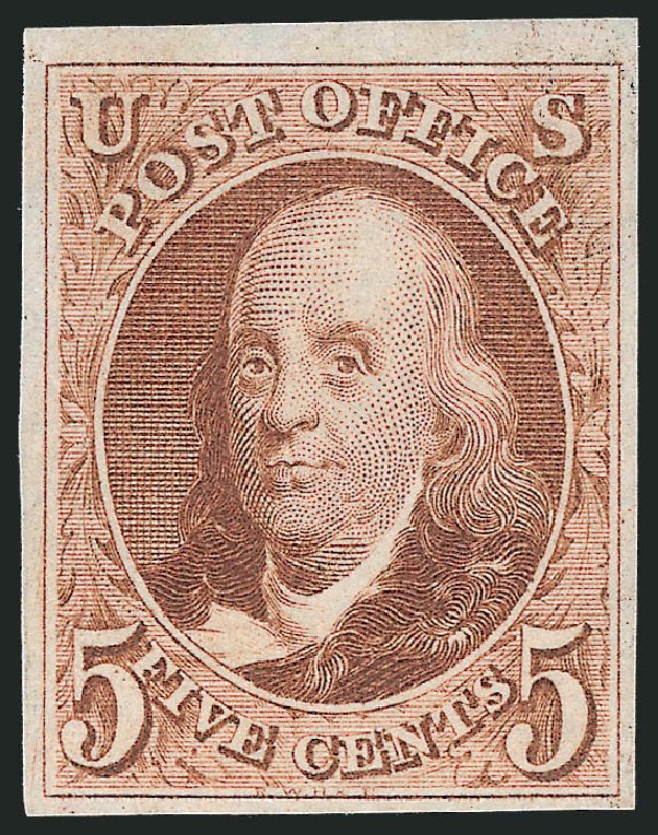 US Stamp Value Scott Catalogue 3 - 1875 5c Franklin. Robert Siegel Auction Galleries, Nov 2013, Sale 1061, Lot 3349