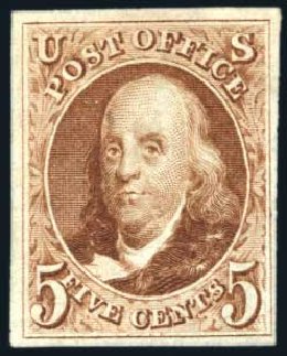 Value of US Stamps Scott Catalog 3 - 5c 1875 Franklin. Harmer-Schau Auction Galleries, Aug 2011, Sale 90, Lot 1050