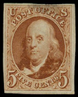 Price of US Stamps Scott #3 - 5c 1875 Franklin. Daniel Kelleher Auctions, Apr 2013, Sale 636, Lot 60