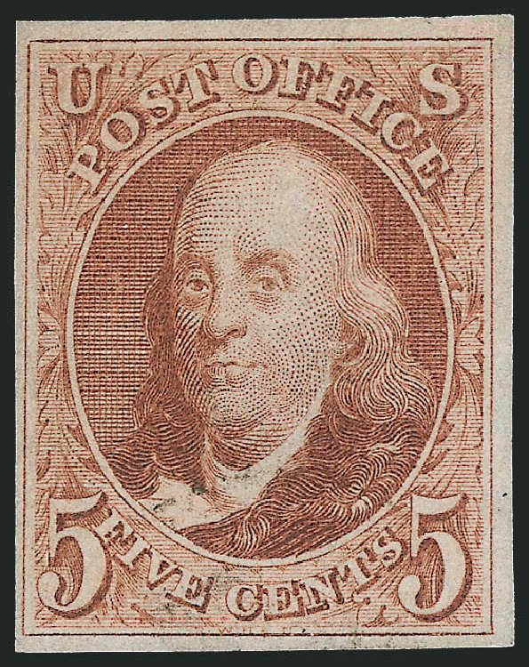 US Stamp Value Scott Catalog 3 - 1875 5c Franklin. Robert Siegel Auction Galleries, Nov 2013, Sale 1061, Lot 3350