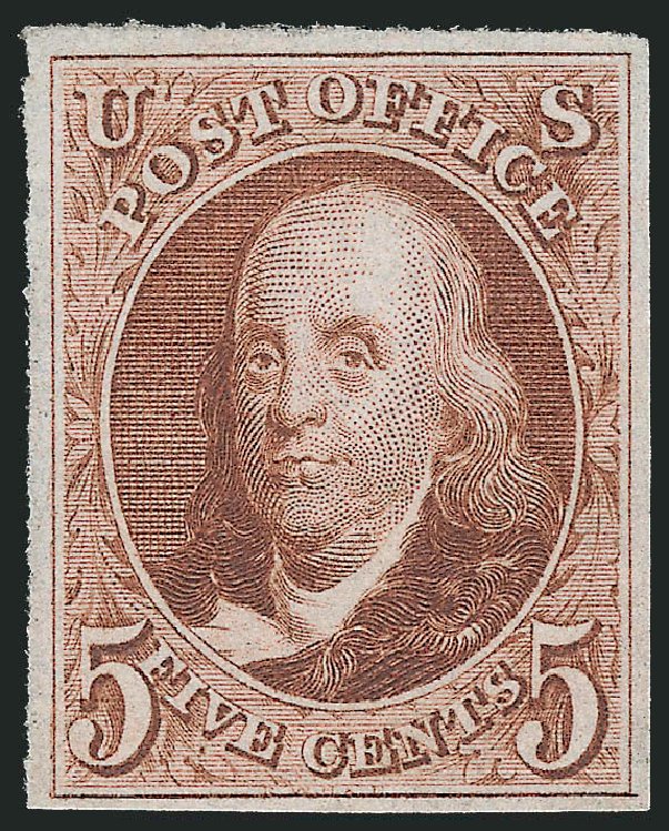 US Stamp Values Scott Catalog # 3 - 1875 5c Franklin. Robert Siegel Auction Galleries, Mar 2014, Sale 1067, Lot 880