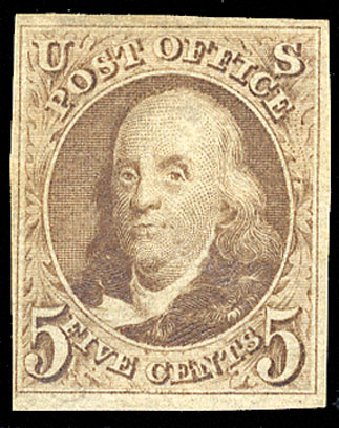 Values of US Stamps Scott Cat. #3 - 5c 1875 Franklin. Cherrystone Auctions, Nov 2010, Sale 201011, Lot 21