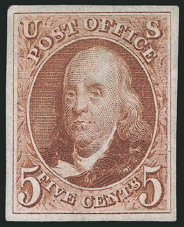 Cost of US Stamp Scott Cat. # 3: 1875 5c Franklin. Robert Siegel Auction Galleries, Jun 2012, Sale 1026, Lot 1131