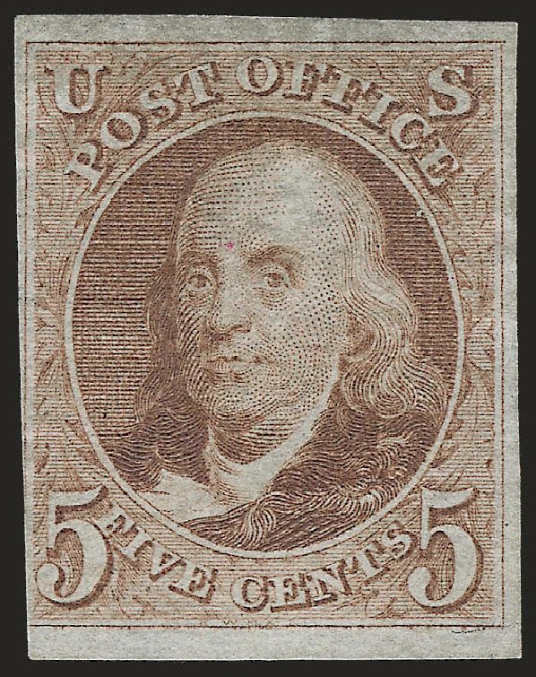 Values of US Stamps Scott Cat. # 3 - 1875 5c Franklin. Robert Siegel Auction Galleries, Dec 2009, Sale 982, Lot 5031
