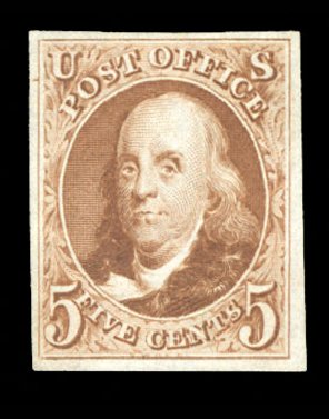 Value of US Stamps Scott #3 - 5c 1875 Franklin. Cherrystone Auctions, Jul 2013, Sale 201307, Lot 4