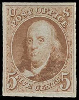 Values of US Stamp Scott Cat. # 3: 1875 5c Franklin. H.R. Harmer, Jun 2013, Sale 3003, Lot 1024