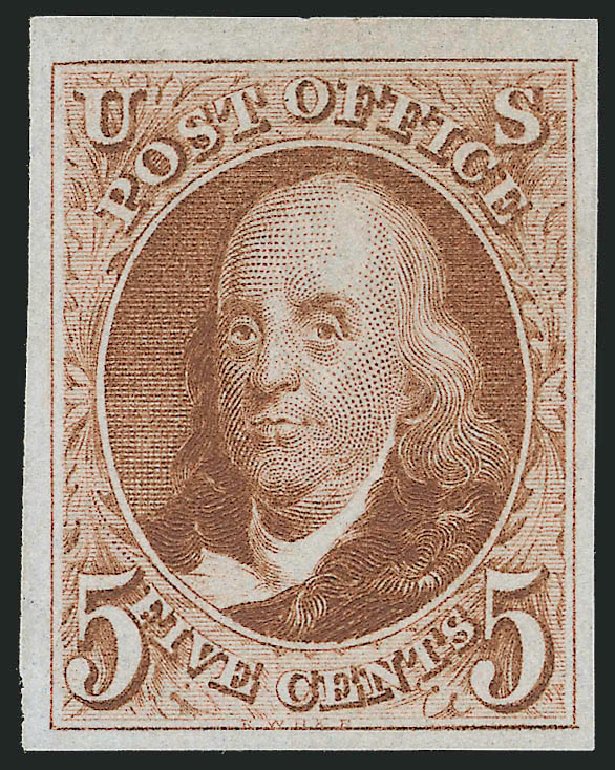 US Stamps Prices Scott Cat. #3 - 1875 5c Franklin. Robert Siegel Auction Galleries, Oct 2011, Sale 1014, Lot 1024