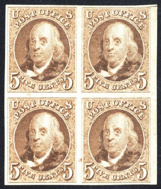 Values of US Stamps Scott Cat. # 3: 5c 1875 Franklin. Cherrystone Auctions, Mar 2008, Sale 200803, Lot 35