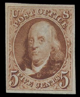 Prices of US Stamps Scott Catalogue #3 - 5c 1875 Franklin. Daniel Kelleher Auctions, Apr 2012, Sale 629, Lot 145