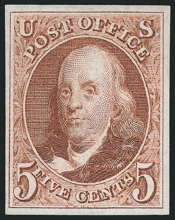 US Stamp Value Scott Cat. #3: 1875 5c Franklin. Robert Siegel Auction Galleries, Mar 2011, Sale 1007, Lot 2095