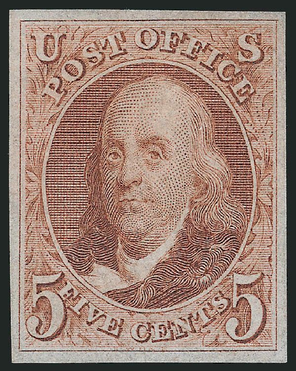 Price of US Stamp Scott Cat. #3: 1875 5c Franklin. Robert Siegel Auction Galleries, Oct 2011, Sale 1014, Lot 1025