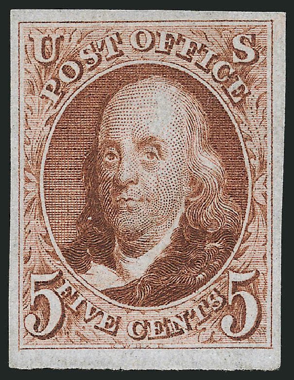 Value of US Stamp Scott Catalogue # 3 - 5c 1875 Franklin. Robert Siegel Auction Galleries, Mar 2013, Sale 1040, Lot 1175