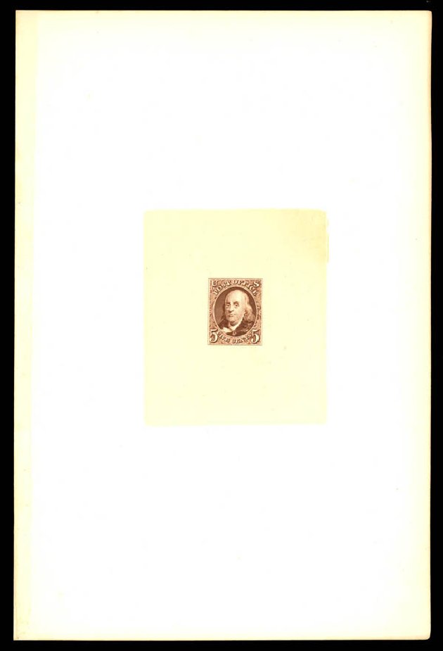 US Stamp Price Scott 3: 1875 5c Franklin. Daniel Kelleher Auctions, Sep 2014, Sale 655, Lot 142