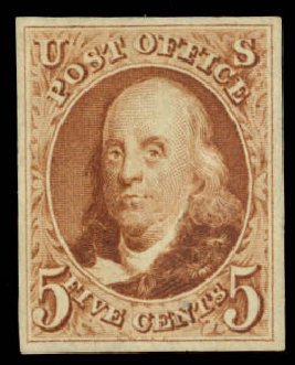 Costs of US Stamp Scott Cat. 3 - 1875 5c Franklin. Daniel Kelleher Auctions, Oct 2014, Sale 660, Lot 2022