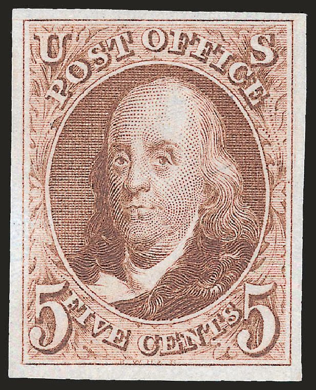 Values of US Stamp Scott Cat. 3: 1875 5c Franklin. Robert Siegel Auction Galleries, Apr 2009, Sale 972, Lot 3012