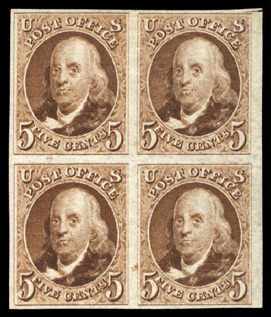 Price of US Stamp Scott Cat. #3: 1875 5c Franklin. Cherrystone Auctions, Mar 2010, Sale 201003, Lot 23