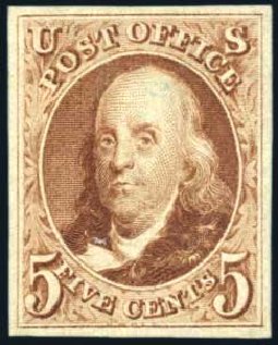 US Stamp Value Scott Catalog #3: 5c 1875 Franklin. Harmer-Schau Auction Galleries, Feb 2010, Sale 84, Lot 1233