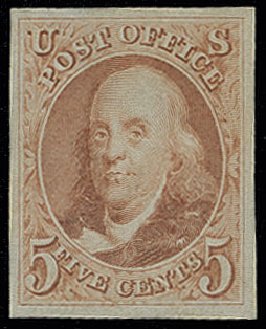 Values of US Stamp Scott Catalogue #3: 1875 5c Franklin. H.R. Harmer, Jun 2013, Sale 3003, Lot 1023