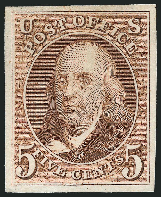 US Stamp Prices Scott #3: 5c 1875 Franklin. Robert Siegel Auction Galleries, Apr 2014, Sale 1068, Lot 23