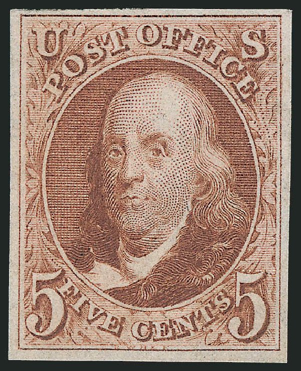 US Stamp Prices Scott Catalogue 3: 1875 5c Franklin. Robert Siegel Auction Galleries, Oct 2011, Sale 1014, Lot 1026