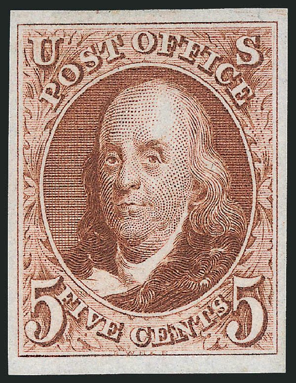 Cost of US Stamps Scott Catalogue # 3 - 5c 1875 Franklin. Robert Siegel Auction Galleries, Feb 2015, Sale 1092, Lot 1006