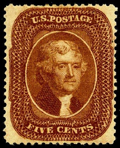 US Stamp Price Scott #30 - 1861 5c Jefferson. Matthew Bennett International, May 2008, Sale 327, Lot 37