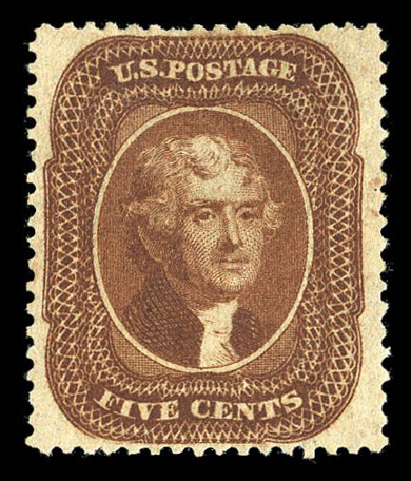 Cost of US Stamp Scott Catalogue # 30: 5c 1861 Jefferson. Matthew Bennett International, Sep 2012, Sale 345, Lot 57