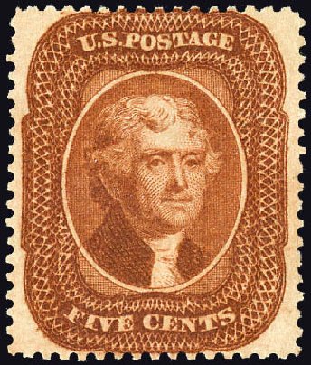 Cost of US Stamp Scott #30 - 1861 5c Jefferson. Matthew Bennett International, Dec 2008, Sale 330, Lot 1468