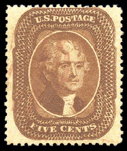 US Stamp Prices Scott Cat. 30 - 5c 1861 Jefferson. Matthew Bennett International, Sep 2010, Sale 331, Lot 368