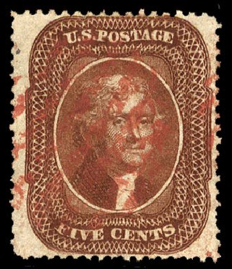 Cost of US Stamp Scott Catalog 30: 1861 5c Jefferson. Cherrystone Auctions, Jul 2009, Sale 200907, Lot 118