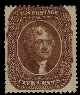 Costs of US Stamps Scott Cat. # 30 - 5c 1861 Jefferson. Cherrystone Auctions, Apr 2010, Sale 201004, Lot 68